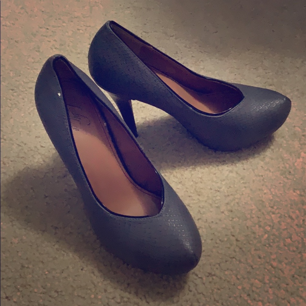 Grey closed toe stilettos
